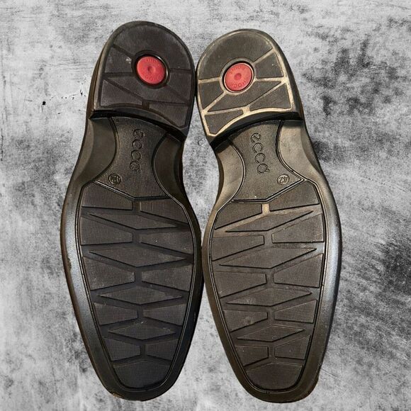 Ecco Oxford Mens Size 8-8.5 EU 42 Dress Shoe Berlin Brown Apron Toe - Picture 6 of 12